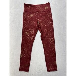 Zyia Active Red Stay Gold Light n Tight Hi-Rise 7/8 Leggings Sz 6-8